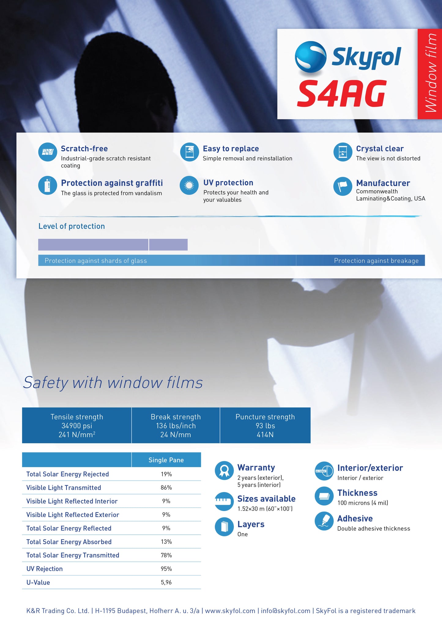 SkyFol Security S4AG - Anti-Graffitti film